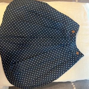 Vintage inspired navy and white polka dotted skirt